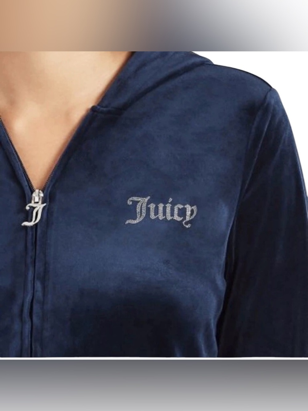 Juicy Couture Regal Blue Velour Tracksuit with Rhinestone Logo Detail Women’s XL - Picture 3 of 14